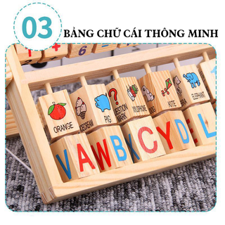 Đồ chơi kệ gỗ chữ số bảng học chữ cái thông minh