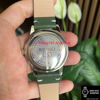 Đồng Hồ Nam SEI.KO Máy pin Mặt Xanh cốm kính sapphire chống xước - Đồng hồ nam dây da