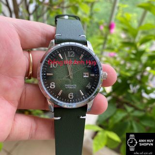 Đồng Hồ Nam SEI.KO Máy pin Mặt Xanh cốm kính sapphire chống xước - Đồng hồ nam dây da