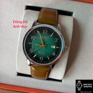 Đồng Hồ Nam SEI.KO Máy Pin mặt xanh - Đồng hồ nam dây da (vàng)