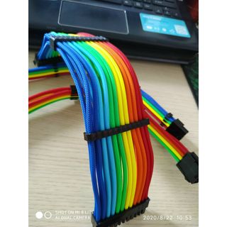 Dây nguồn cầu vồng bọc lưới 24Pin- 8 pin -6Pin - 4Pin lõi 16AWG cho VGA và CPU giá sỉ