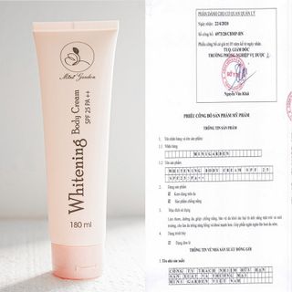 Kem Whitening Body Men Bia Cream SPF 25 PA +++(180ml), Chiết xuất từ men bia nuôi dưỡng làn da mịn màng, thấm ngay sau 3