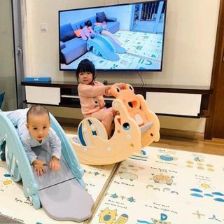 Cầu trượt cho bé - Cầu trượt bập bênh 3 in 1 đa năng cho bé Mã T02