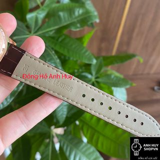 Đồng Hồ Nam Máy pin Mặt Tròn Vàng Kim Số La Mã - Đồng hồ nam dây da