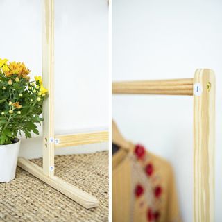 Giá treo quần áo gỗ thông - Nội thất kiểu hàn