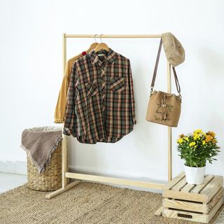 Giá treo quần áo gỗ thông - Nội thất kiểu hàn