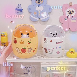 THÙNG RÁC MÈO, THÙNG RÁC MINI ĐỂ BÀN CÓ NẮP ĐẬY KT (16x12.5)cm