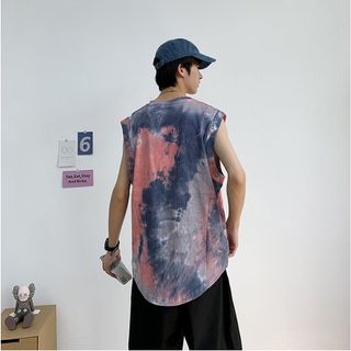 Áo Thun Nam, Áo Thun Loang Màu Form Rộng Sát Nách