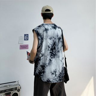 Áo Thun Nam, Áo Thun Loang Màu Form Rộng Sát Nách