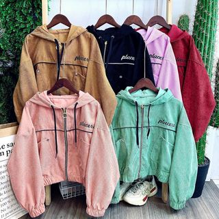Áo khoác Nam Nữ Unisex, Áo Khoác Nhung Kiểu Bomber Thêu 2 Mặt