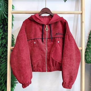 Áo khoác Nam Nữ Unisex, Áo Khoác Nhung Kiểu Bomber Thêu 2 Mặt
