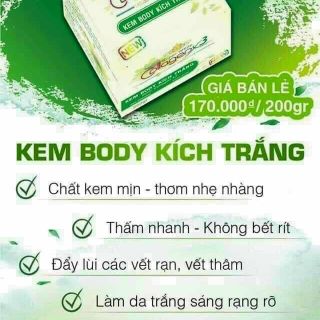 Kem body kích trắng collagen x3 xanh giá sỉ