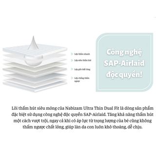 Tã/bỉm quần Nabizam nội địa Hàn size M/L/XL/2XL/3XL siêu mỏng siêu thấm hút