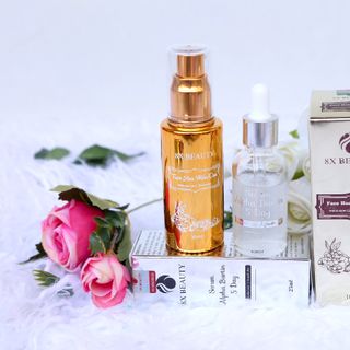 Bộ sản phẩm 8X BEAUTY kem face hoa mẫu đơn + serum kích trắng làm trắng sáng da