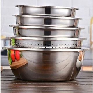 Bộ 5 Hình Tròn Đồ Gia Dụng Chậu Rửa Bát Nhà Bếp Inox giá sỉ