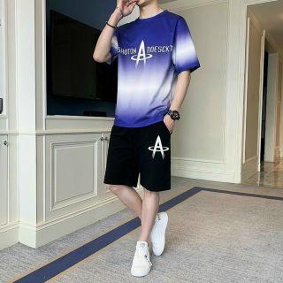 Đồ bộ mặc nhà dạo phố chất thun lạnh in 3D loang chữ A không lem màu