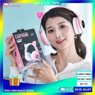 tai nghe bluetooth mèo chụp tai có đèn led 7 màu rực rỡ giá sỉ
