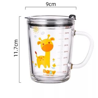 Cốc thuỷ tinh chia vạch / cốc pha sữa chịu nhiệt cho bé