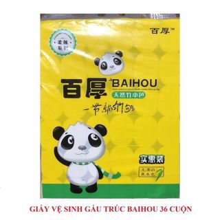 Bịch 36 cuộn khăn giấy vệ sinh gấu trúc Baihou