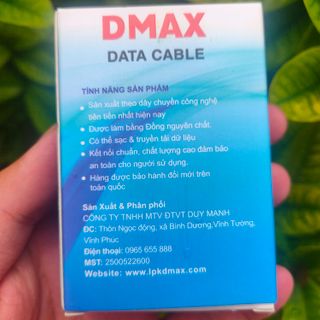 Dây cáp sạc nhanh cao su Dmax 2021 dài 1,2m - chân TypeC -