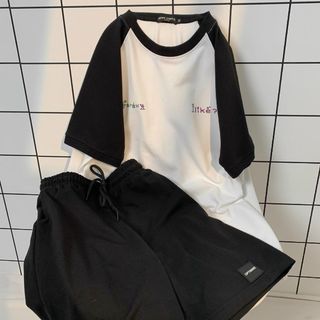 Đồ bộ mặc nhà dạo phố chất thun cotton I LIKE tay phối raplang trẻ trung năng động