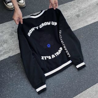Áo khoác cardigan DONT GROW UP thun nỉ ngoại tay phối màu trẻ trung năng động