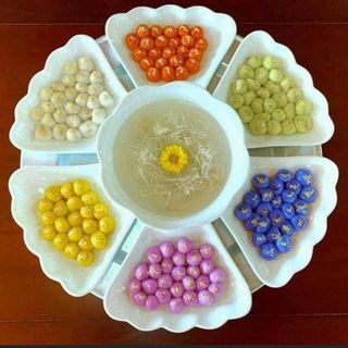 Bộ đĩa bày thức ăn cúng gia tiên