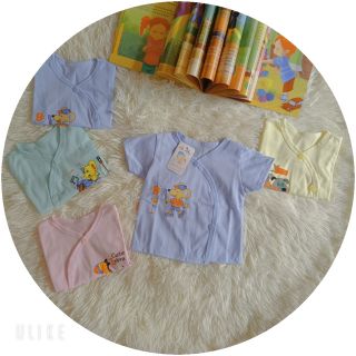 áo sơ sinh cúc lệch cotton 100% vải màu giá sỉ