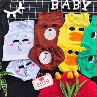 Bộ cộc cúc vai nâu hình mặt cười