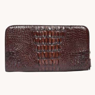 VÍ CẦM TAY DA CÁ SẤU GAI LƯNG MÀU NÂU VSC981-N