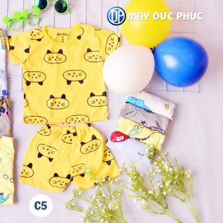 Bộ cộc cúc vai nền màu cotton