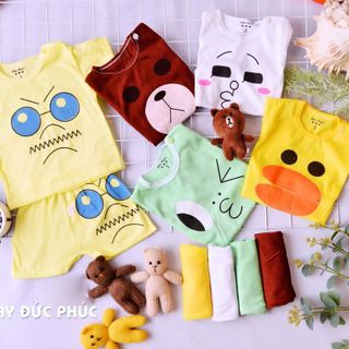 Bộ cộc cúc vai nền màu cotton