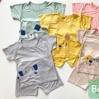 Bộ cộc cúc vai nền màu cotton