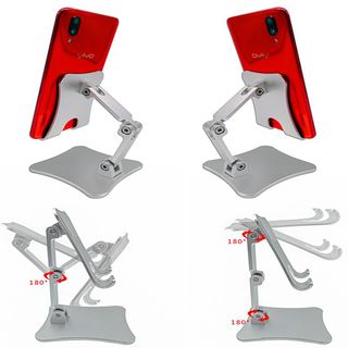 Giá Đỡ Điện Thoại, Máy Tính Bảng Kim Loại | Gấp Gọn, (Màu xám bạc)