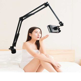 Giá Đỡ Điện Thoại, Máy Tính Bảng Đa Năng, Xoay 360 Độ | Kẹp Đầu Giường, Cạnh Bàn Với 3 Khúc Linh Hoạt (Màu Đen). giá sỉ