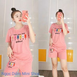Đồ bộ lửng mặc nhà đi dạo size M-XXL (43-65kg) Vải thun cotton mềm mại, thoáng mát, không xù.