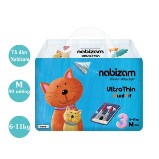 [𝐂𝐇𝐈́𝐍𝐇 𝐇𝐀̃𝐍𝐆] Tã/Bỉm Dán Nabizam nội địa Hàn siêu mỏng, siêu mềm, siêu thấm hút, đủ size từ 4-20KG