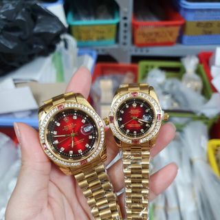 Đồng hồ nam nữ cặp đá màu R,o,le