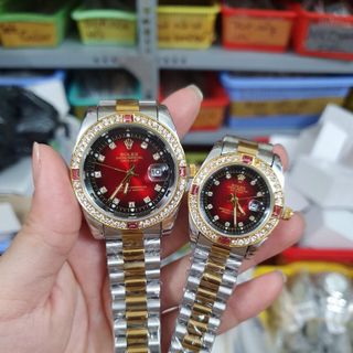 Đồng hồ nam nữ cặp đá màu R,o,le