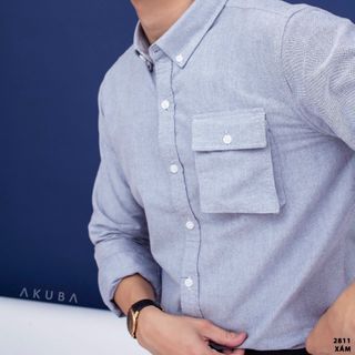 ÁO SƠ MI TAY DÀI TÚI HỘP 2 MÀU-2811