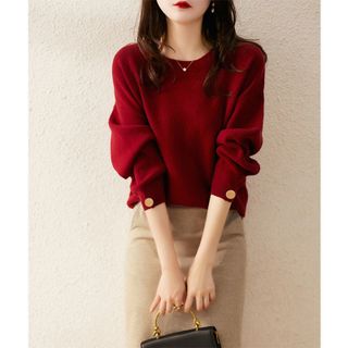 Áo Len Đỏ Dáng Dài Phong Cách Trẻ Trung Vergine - A2145