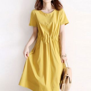 Đầm dự tiệc dáng xòe chiết eo tay ngắn V2541 - Váy đầm đẹp dự tiệc Vergine Fashion kèm ảnh thật