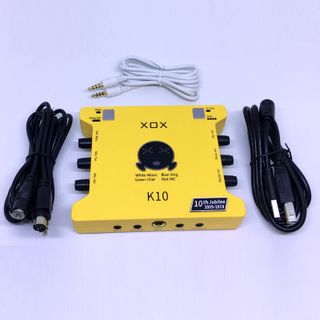 Sound card XOX K10 phiên bản 10th jubilee - Soundcard nâng cấp mới nhất đến từ XOX - Đầy đủ các chức năng, chế độ, hiệu ứng - Kết hợp được hầu hết các loại micro thu âm, sử dụng được cho cả điện thoại và máy tính - Chuyên dùng livestream, karaoke online, thu âm chuyên nghiệp - Âm thanh cực hay, xử lí mượt mà