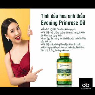 Viên Uống Tinh Dầu Hoa Anh Thảo Puritan’s Pride Evening Primrose Oil 1.300 mg with GLA Hộp 120 viên