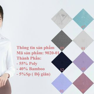Áo sơ mi Thái Hòa vải sợi tre có gân màu trắng 9020-01 giá sỉ