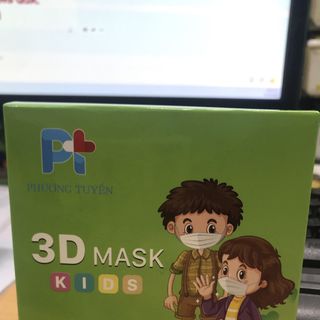 Khẩu trang trẻ em 3D 3 lớp kháng khuẩn - họa tiết (10 cái/hộp)