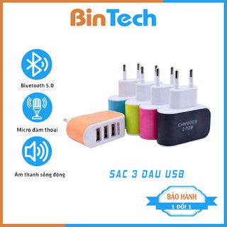 Củ Sạc 3 Đầu Tiện Lợi ( chọn màu ngẫu nhiên) - BINTECH