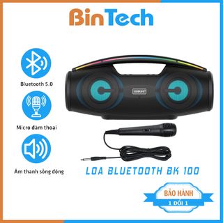 Loa bluetooth karaoke có mic BKK100 cao cấp, giá rẻ,công nghệ blutooth 5.0 BINTECH