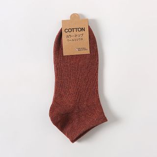 Tất chân nam nữ [ set 5,10 đôi ] cổ ngắn màu trơn vintage, vải bông Nhật