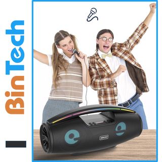 Loa bluetooth karaoke có mic BKK100 cao cấp, giá rẻ,công nghệ blutooth 5.0 BINTECH